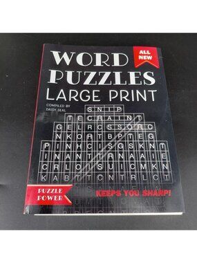 Word Puzzles Large Print Daisy Seal Puzzle Power Spiral Ring Bound Book Activity